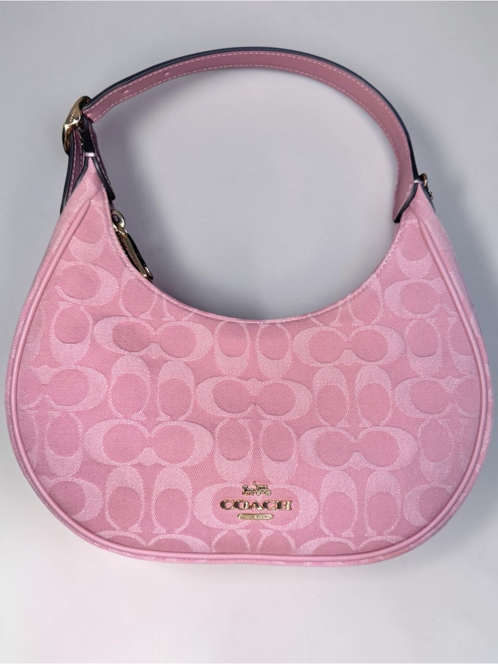 Coach Emily Pink Denim Signature Canvas Hobo Bag - Picture 3 of 5